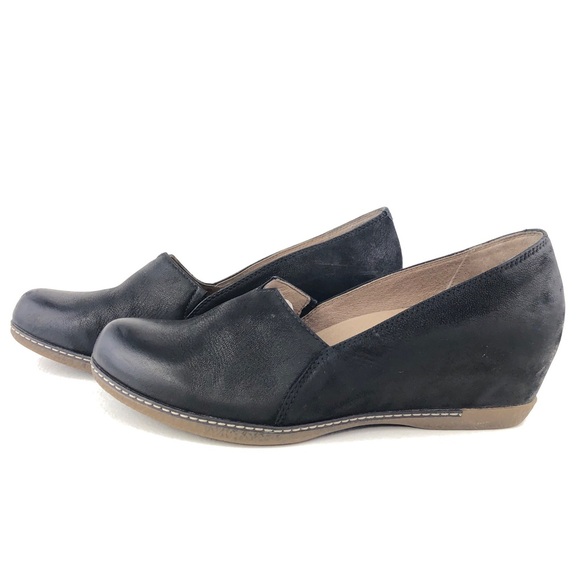 Dansko Liliana Burnished Nubuck Leather Wedge Shoes EUR 39 - Picture 2 of 16